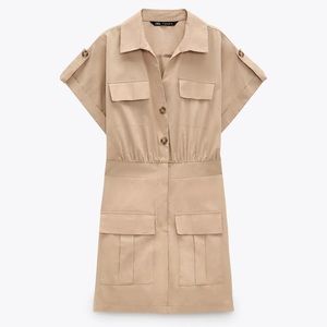 Zara - POPLIN CARGO JUMPSUIT
